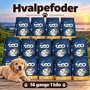 Hvalp / Junior 14 x 1 kg med lakse olie
