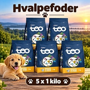 Hvalp - Junior 5 x 1 kg med lakse olie