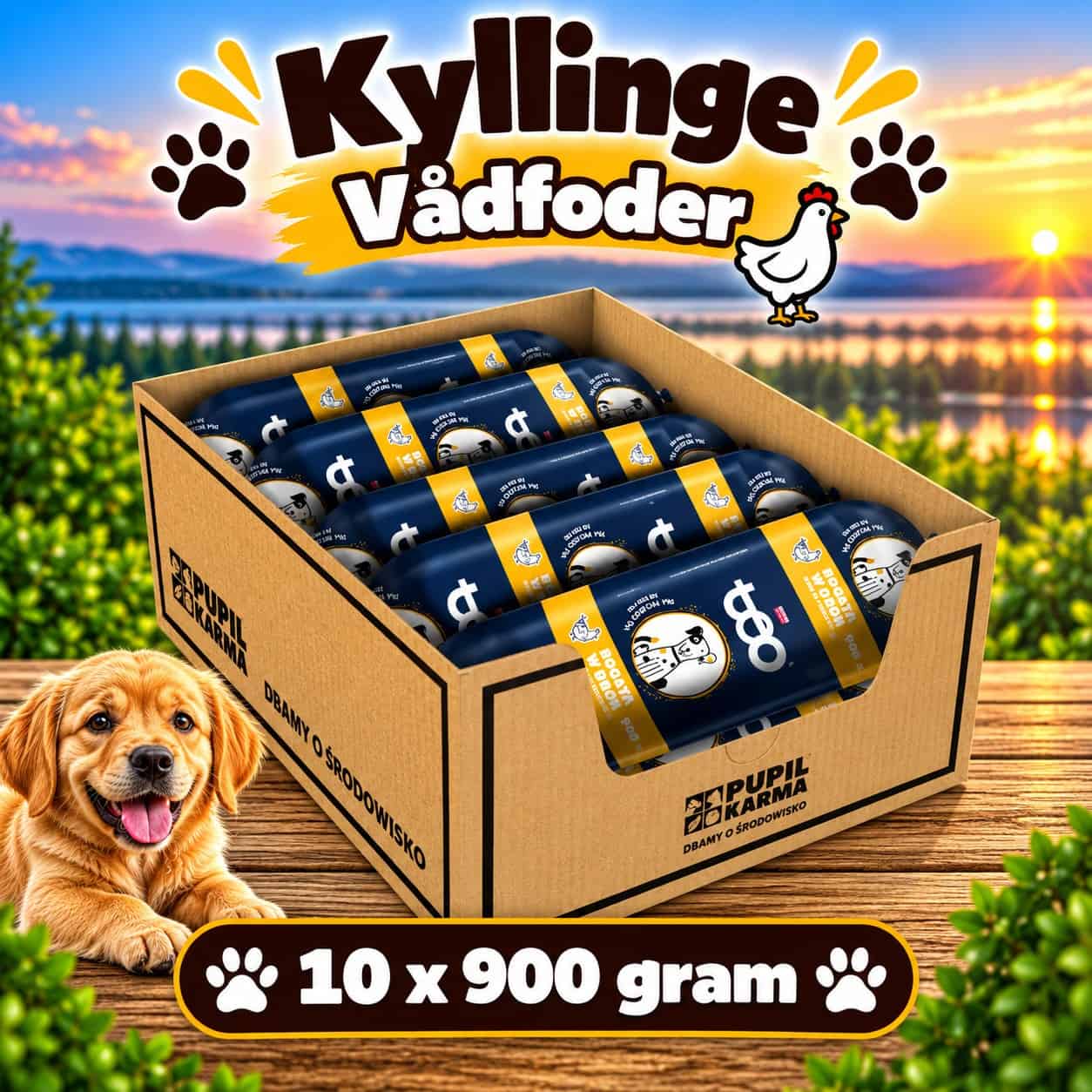 Pate pølse 10 x 900g kylling - 80 % kød