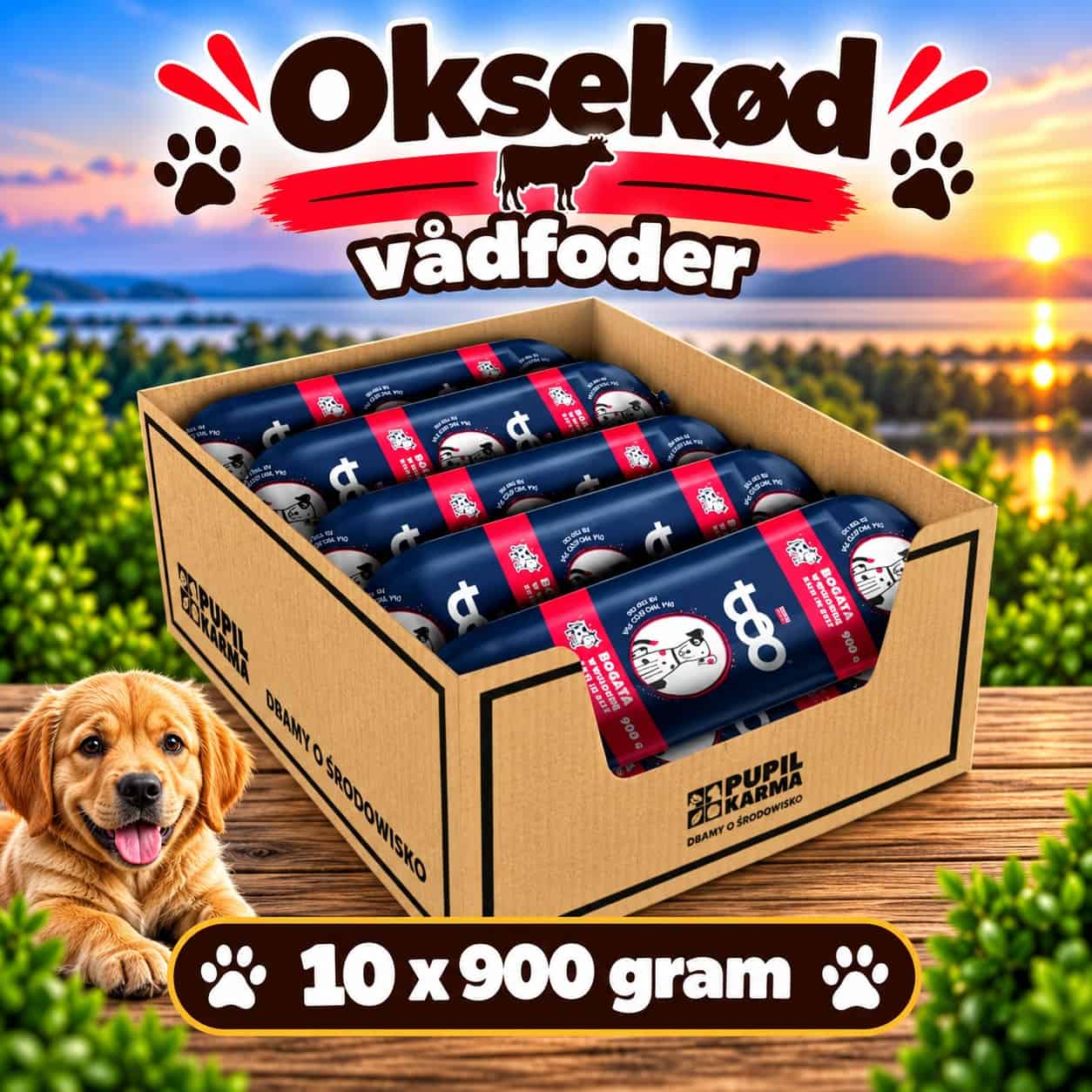 Pate pølse 10 x 900g oksekød - 80 % kød