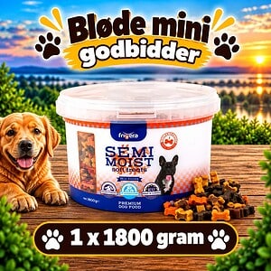 Bløde mini kødben godbidder i spand 1800g